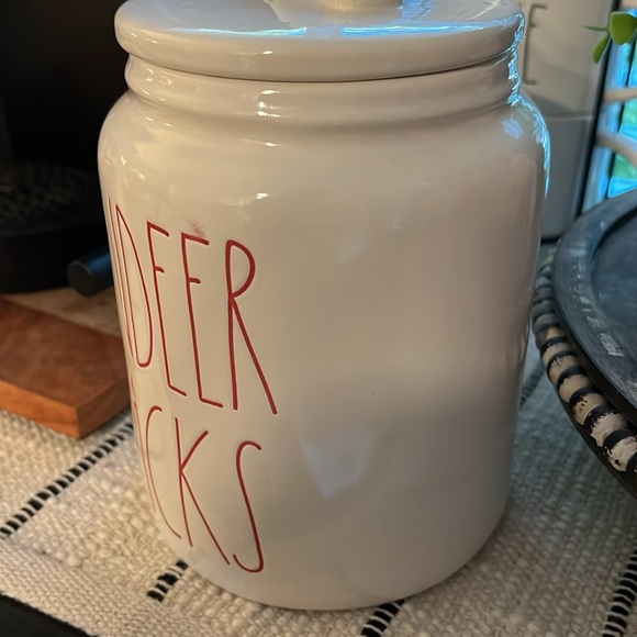 Rae Dunn Reindeer Snacks Kitchen Cookie Canister - Picture 4 of 10